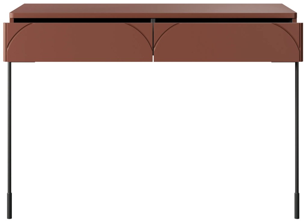 Konsola / toaletka Sonatia 100 cm z dwoma szufladami - burgund