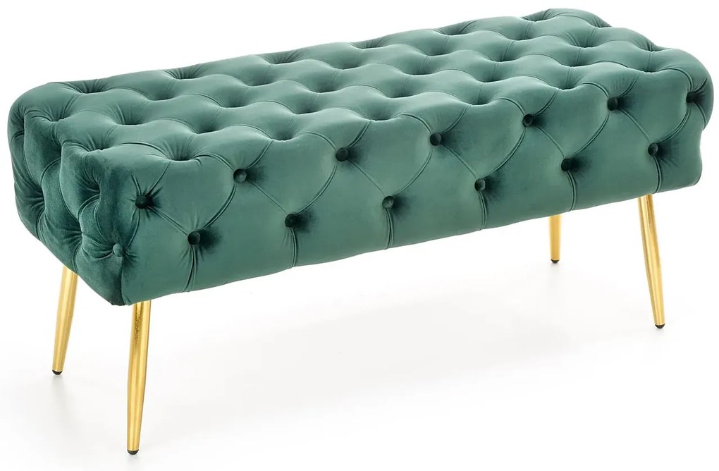 Zielone pikowane siedzisko w stylu glamour - Costro