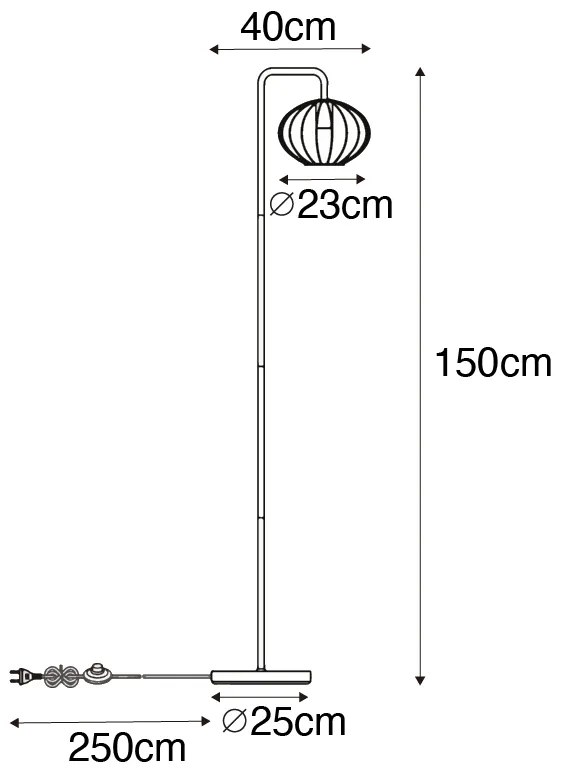 Industrialna lampa stojąca czarna 23 cm - MargaritaDesignerski Oswietlenie wewnetrzne