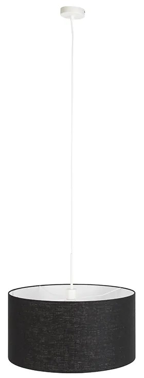 Nowoczesna lampa wisząca biała z czarnym kloszem 50 cm - Combi 1 Nowoczesny Oswietlenie wewnetrzne