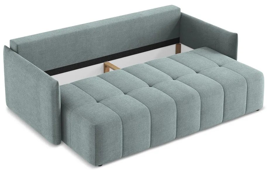 Niebieska rozkładana/ze schowkiem sofa 225 cm Moku – Makamii