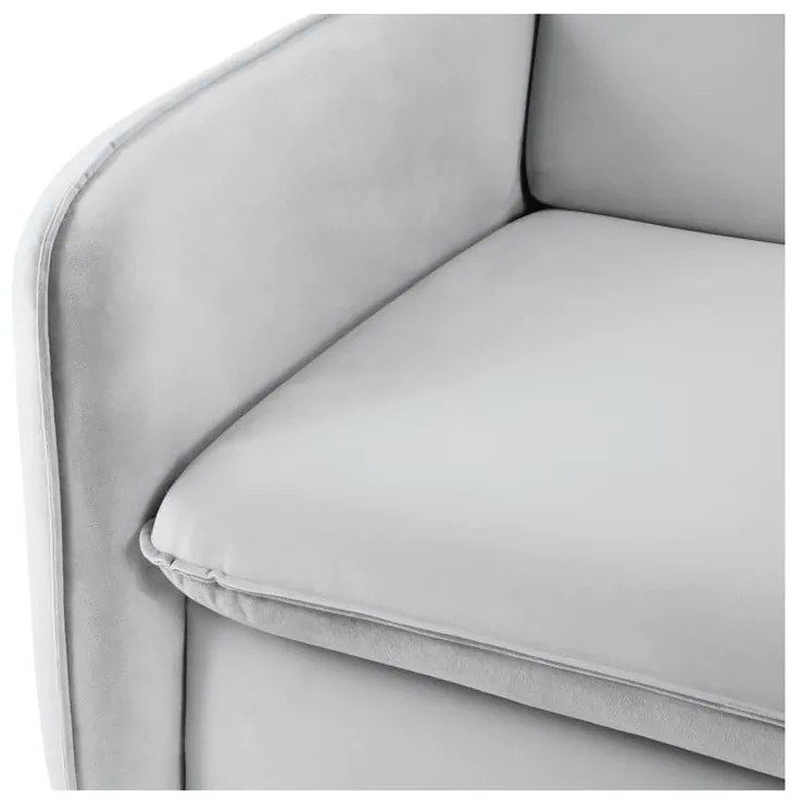 Jasnoszara aksamitna rozkładana sofa 214 cm Vienna – Cosmopolitan Design