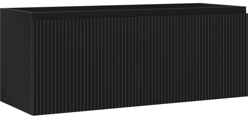 Mexen Rivel szafka łazienkowa podumywalkowa 120 cm, 1 szuflada, ryflowana , czarna mat - 91A20-12047-1-BF71