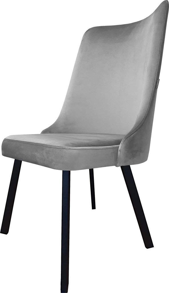 Krzesło Victor tkanina Welur noga metalowa krzesło tapicerowane premium : Kolor nogi - Czarna profil, Kolor tkaniny - VELVET - MG17, Typ siedziska - Siedzisko obrotowe 360°