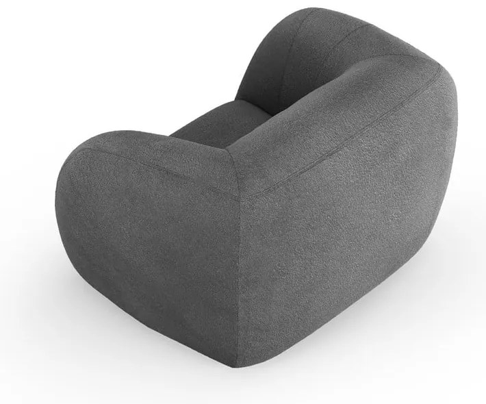 Szary fotel z materiału bouclé Essen – Cosmopolitan Design