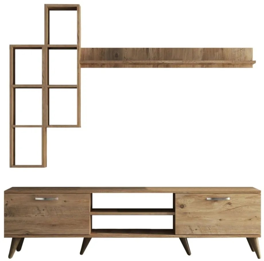 Zestaw pod TV w dekorze sosny 180x48 cm Veronica – Kalune Design