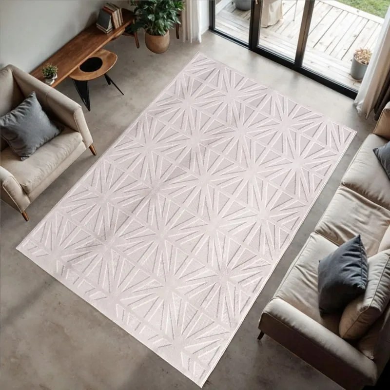 Dywan nowoczesny Doha 3D skandynawski kremowy 240 cm x 340 cm
