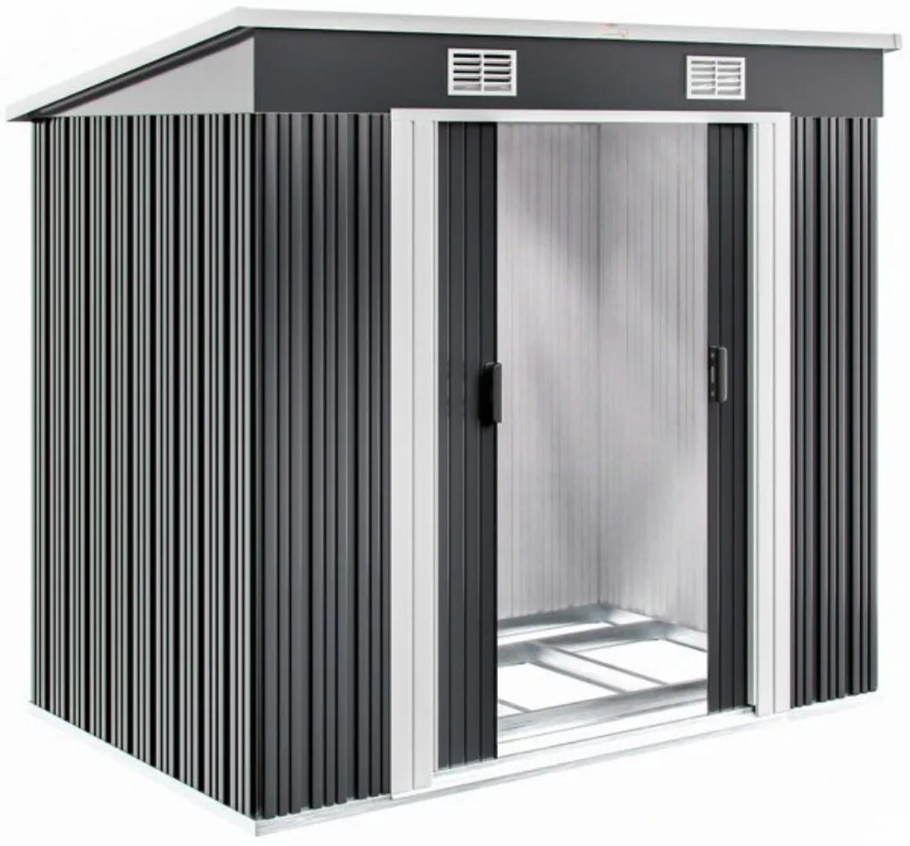 Domek narzędziowy L do ogrodu antracytowy Jurhan