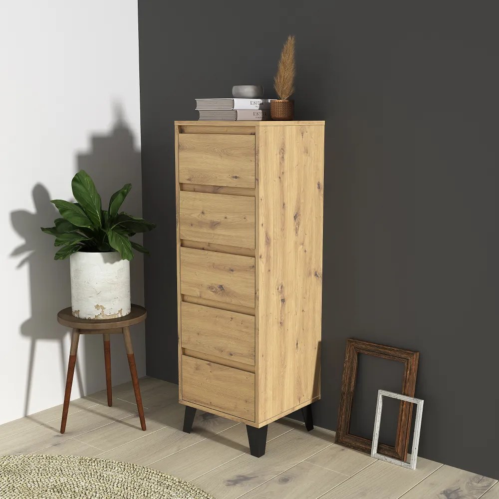 Komoda BOGAN 5S40, dąb Artisan