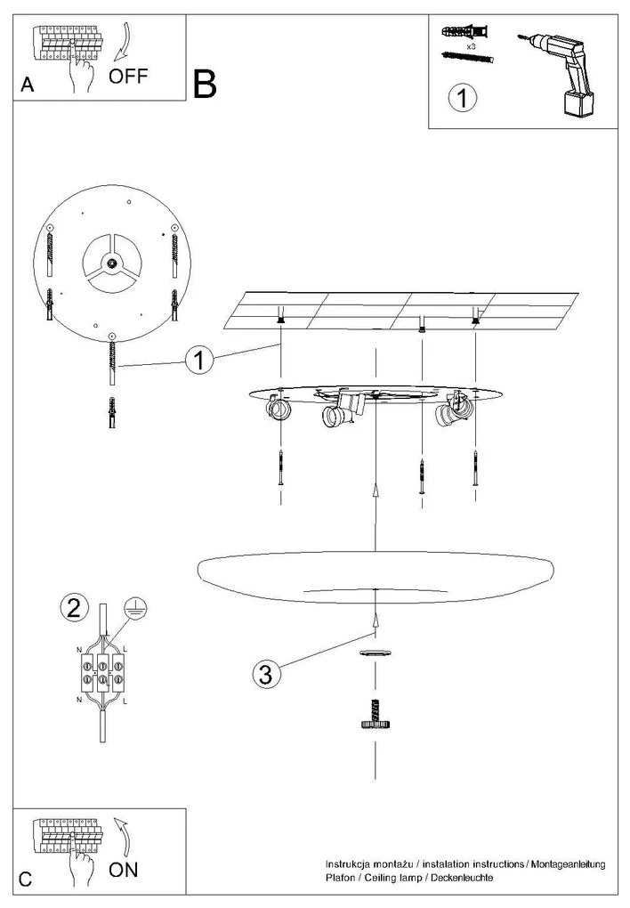 Plafon FUSION 630 biały SOLLUX  LIGHTING