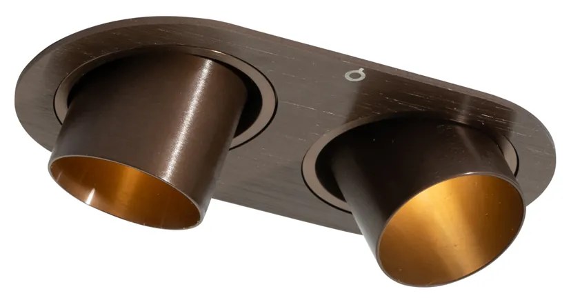Okrągły podtynkowy reflektor w kolorze ciemnego brązu GU10 35 mm, regulowany, 2-punktowy - Installa