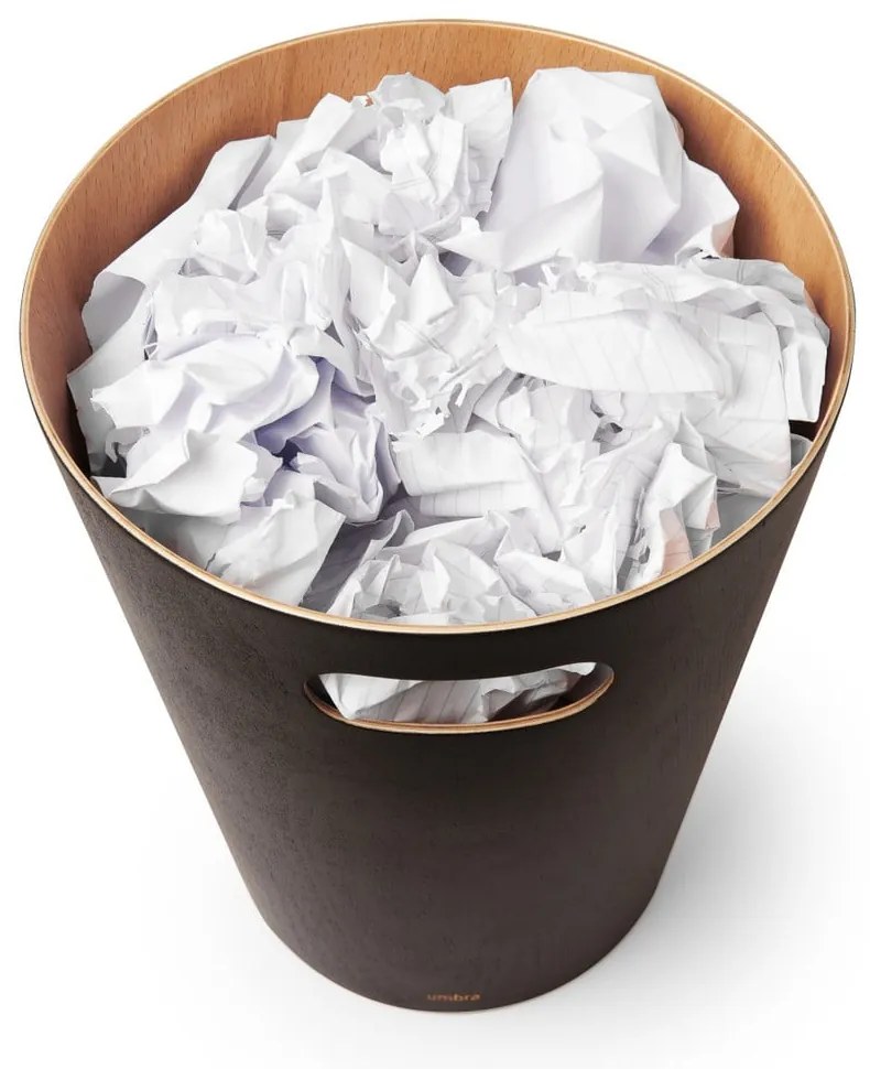 Czarny biurowy kosz na śmieci 7,5 l Woodrow – Umbra