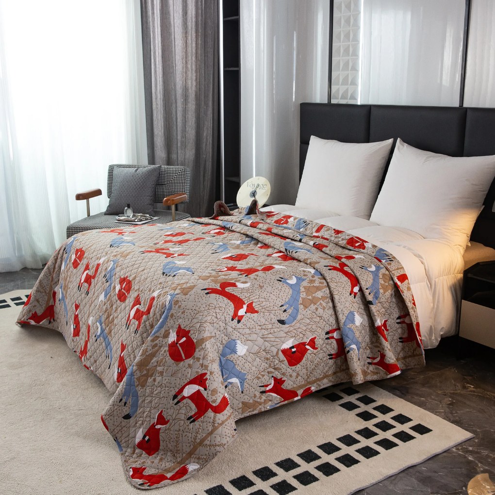 Narzuta na łóżko RED FOX brązowy Rozmiar: 220 x 240 cm