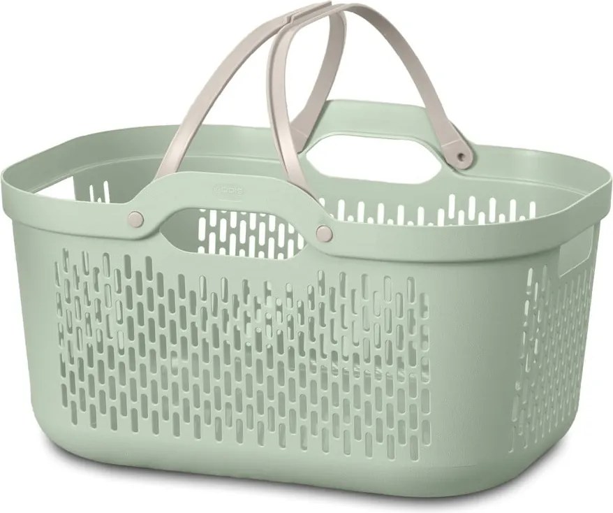 Jasnozielony plastikowy kosz na pranie 45 l – Addis