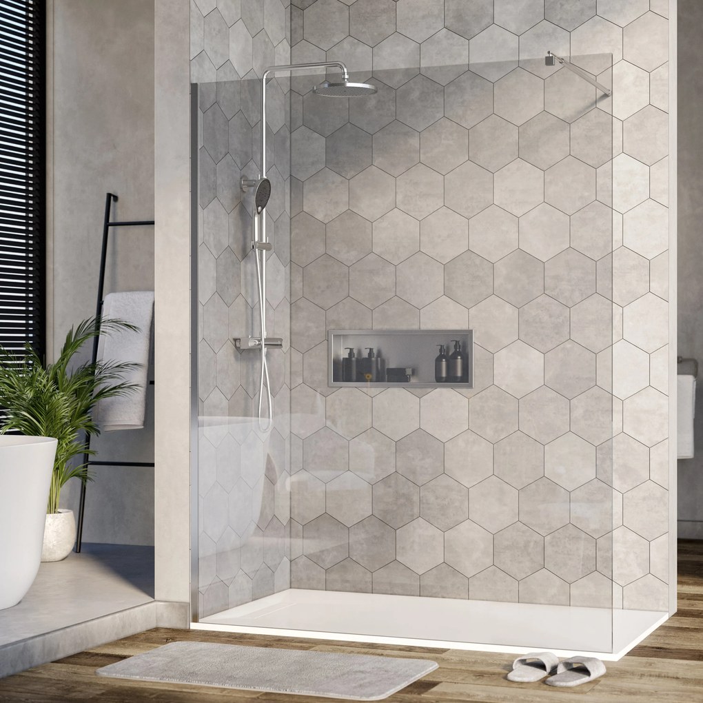 Ścianka prysznicowa Walk-In EX101 szkło z powłoką Nano
