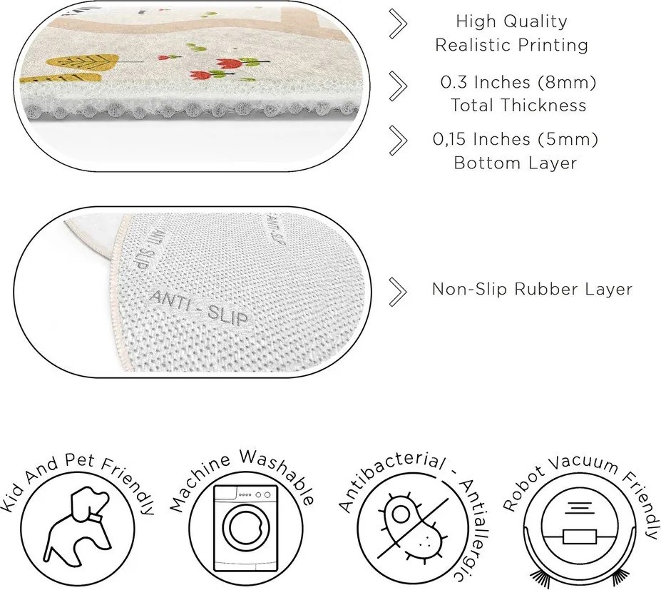 Dziecięcy dywan do zabawy odpowiedni do prania ø150 cm Savana Ride – Mila Home