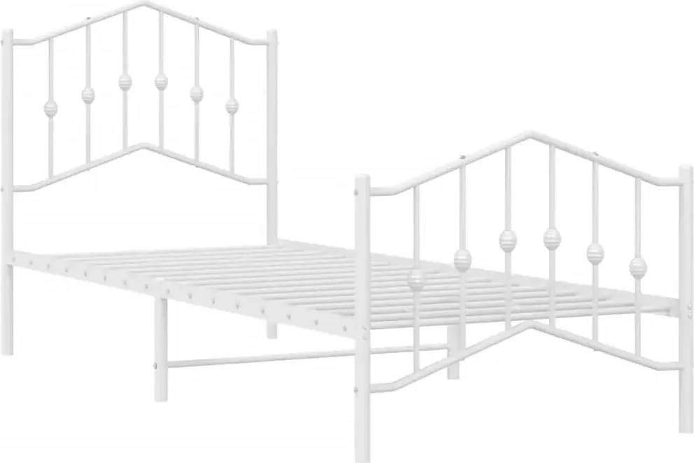 Białe metalowe łóżko loftowe 100x200 cm D8-F82