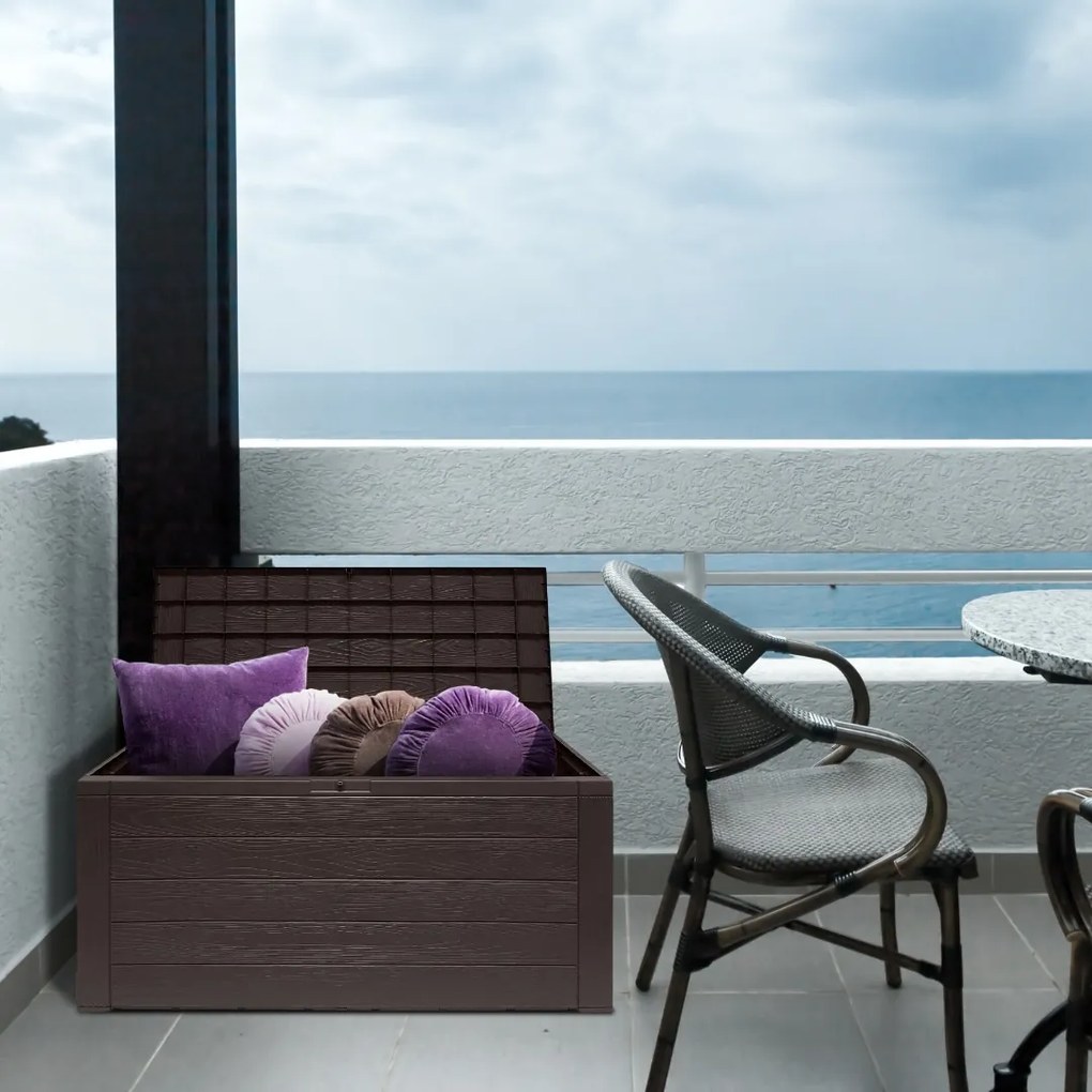 Pojemnik do przechowywania WOODEBOX, 280L, 120x46x57cm, ciemny brąz Prosperplast