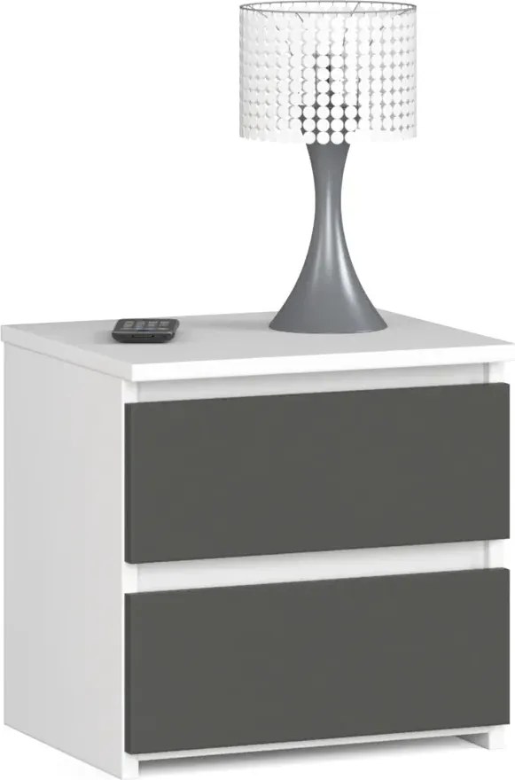 Minimalistyczna szafka nocna biały + grafit R4-M22