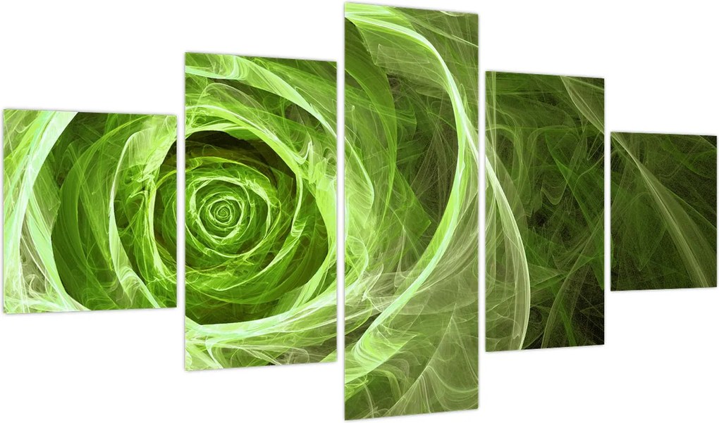 Obraz - Abstrakcyjny zielony róż (125x70 cm)