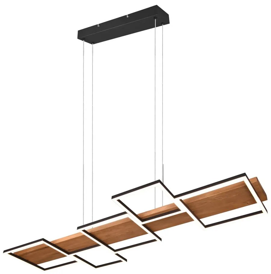 Czarno-naturalna lampa wisząca LED ze ściemniaczem Harper – Trio
