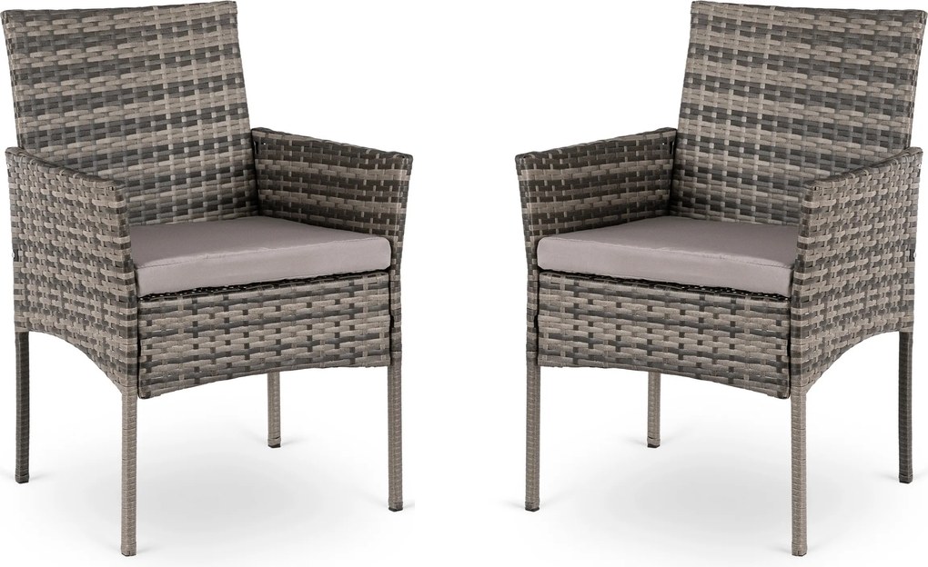 Krzesła ogrodowe Selto zestaw 2 szt. technorattan, szare, z poduszkami