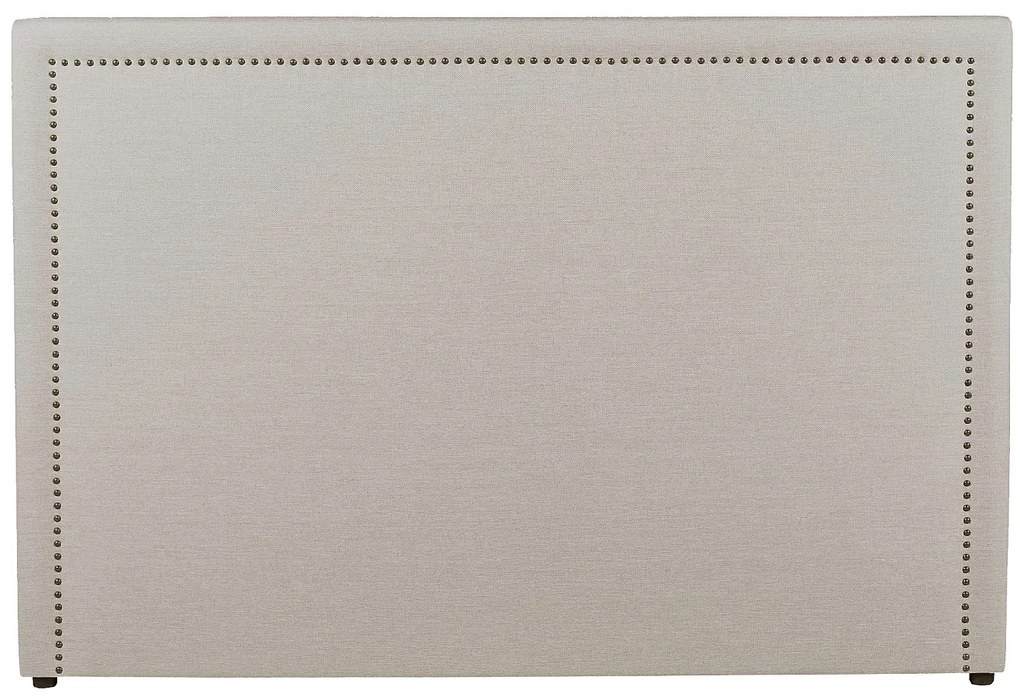 Zagłówek łóżka wykończony nitami ALVISE - Tkanina imitująca len - 160 cm - Kolor beżowy