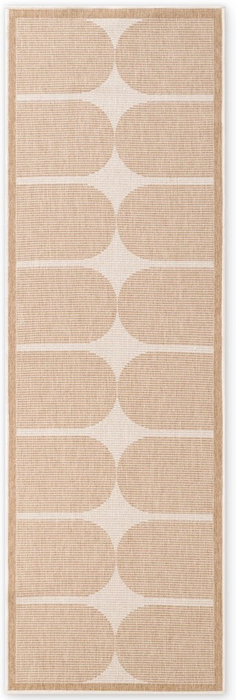 Dywan zewnętrzny dwustronny Duet kremowo-beżowy 80 cm x 250 cm