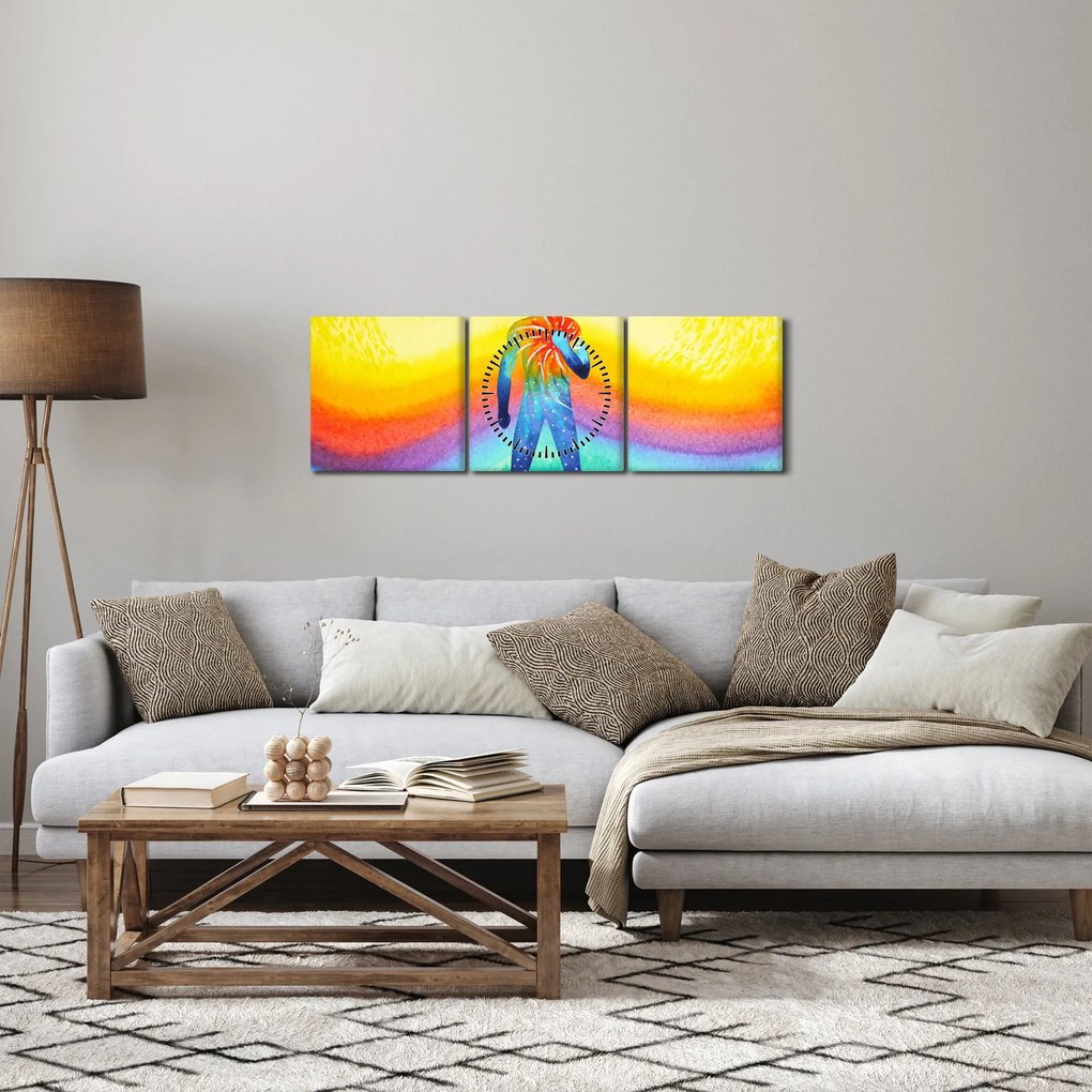 Obraz - Wewnętrzna siła (z zegarem) (90x30 cm)
