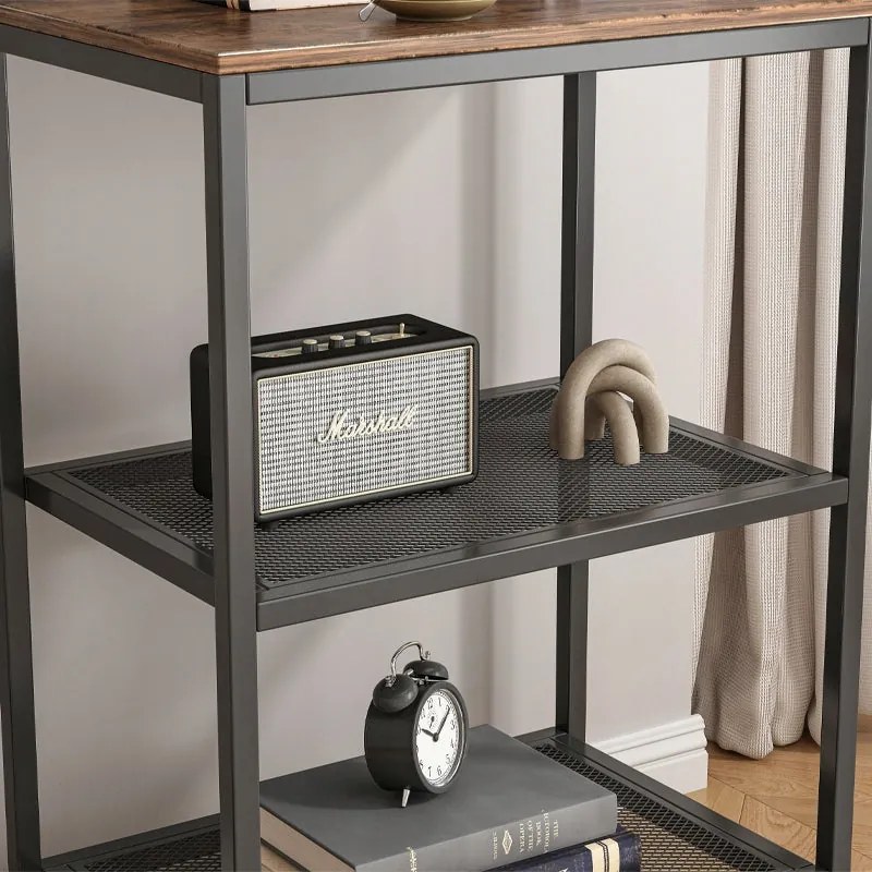 Stolik kawowy na kółkach – 60 x 40 x 76 cm, styl industrialny loft, MDF i metal