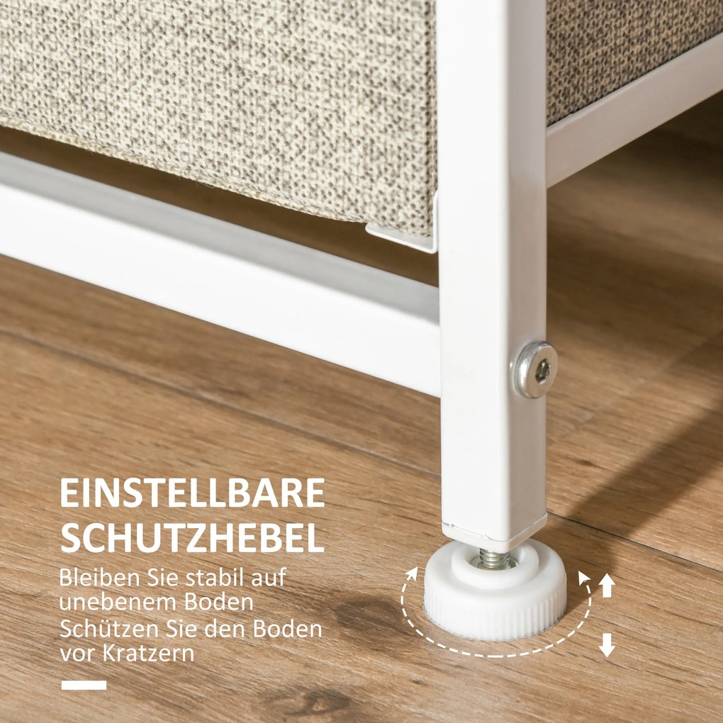 HOMCOM Komoda Sideboard 7 Szuflad Nowoczesny Design Jasnoszary Praktyczna i Stylowa 635x30x71cm | Aosom PL