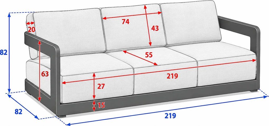 Luksusowy zestaw aluminiowy dla 5 osób ELYSIUM (beżowy)