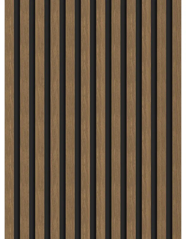 Mexen Lam-B lamele ścienne 275 x 30 cm, płyta HDF 4 mm, fornir techniczny, Orzech Natural - S100-275307-3015-016