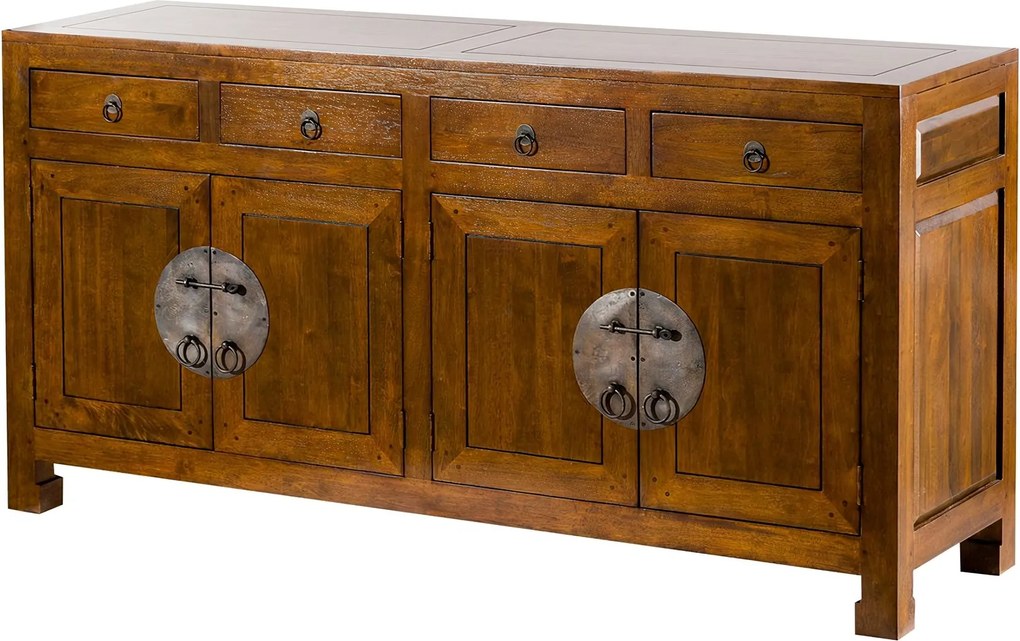 Komoda Ibuku 4drzwi + 4 szuflady, brown 174x50x90cm