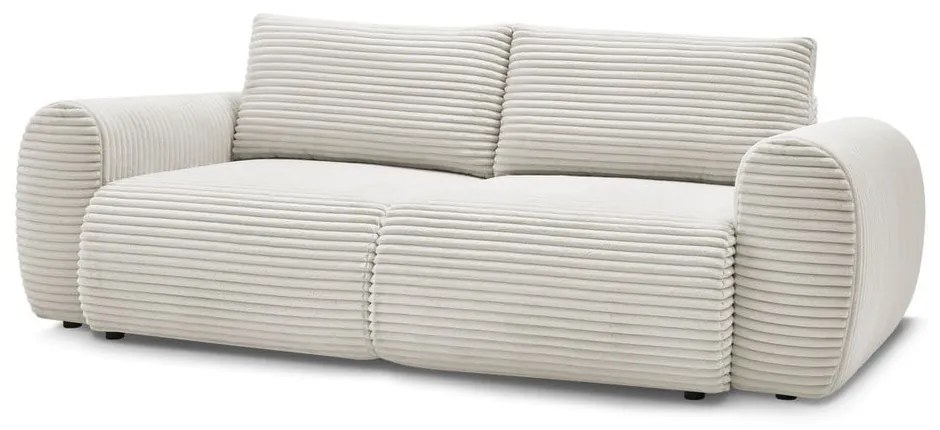 Kremowa sztruksowa rozkładana sofa 257 cm Lucien – Bobochic Paris