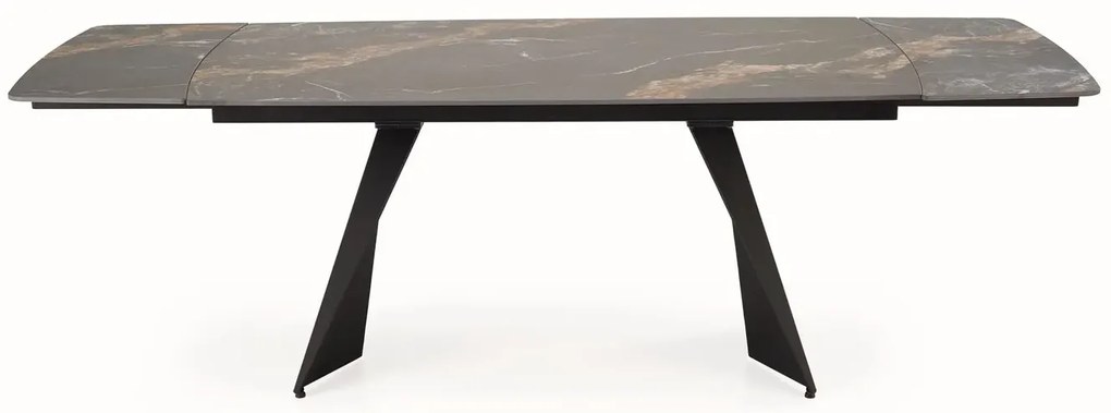 Stół rozkładany ARMANI 165(241)x90 czarny marmur/czarny HALMAR