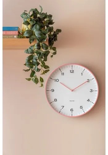 Karlsson 6011PI designerski zegar ścienny różowy,średnica 40 cm