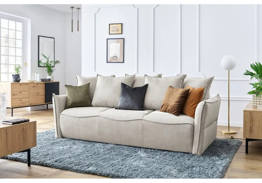 Kremowa rozkładana sofa 226 cm Leon – Bobochic Paris