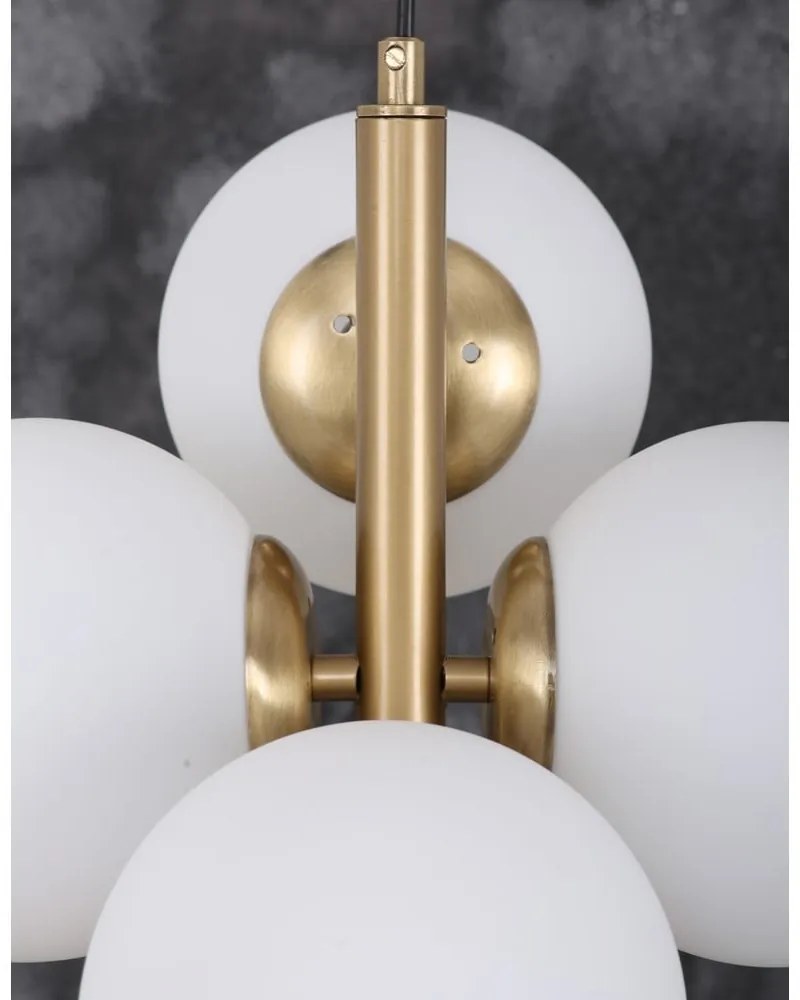 Lampa wisząca w biało-złotym kolorze ze szklanym kloszem ø 15 cm Forte – Squid Lighting