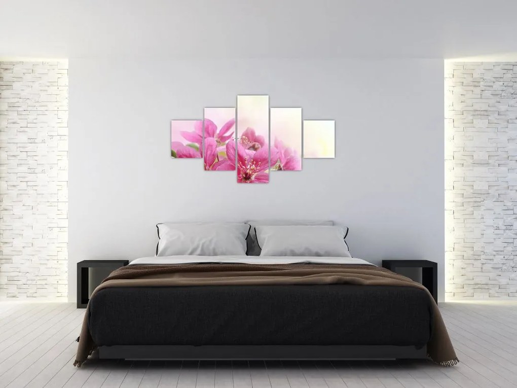 Obraz - Różowe kwiaty (125x70 cm)
