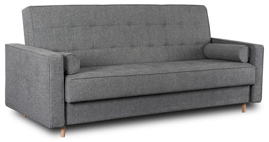 Sofa z Funkcją Spania MALTA Wersalka Rozkładana Dwuosobowa Szara Nowoczesna do Salonu