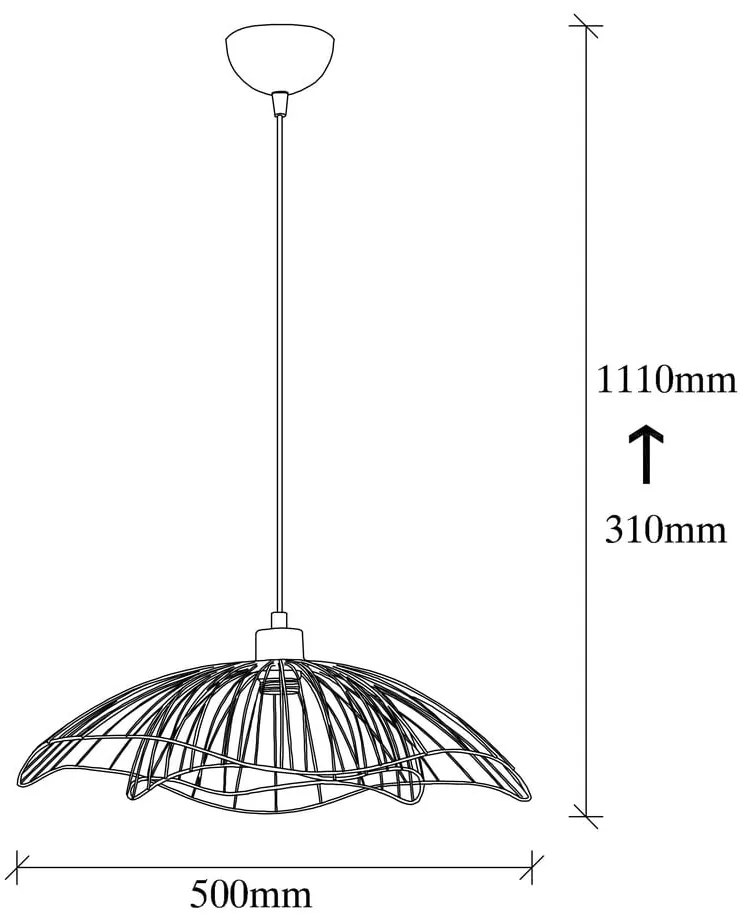 Czarna lampa wisząca z metalowym kloszem ø 50 cm Farac – Opviq lights