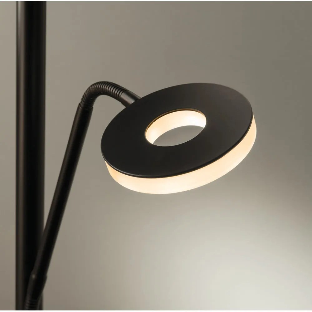 Czarna lampa stojąca LED ze ściemniaczem (wysokość 180 cm) Dent – Fischer & Honsel