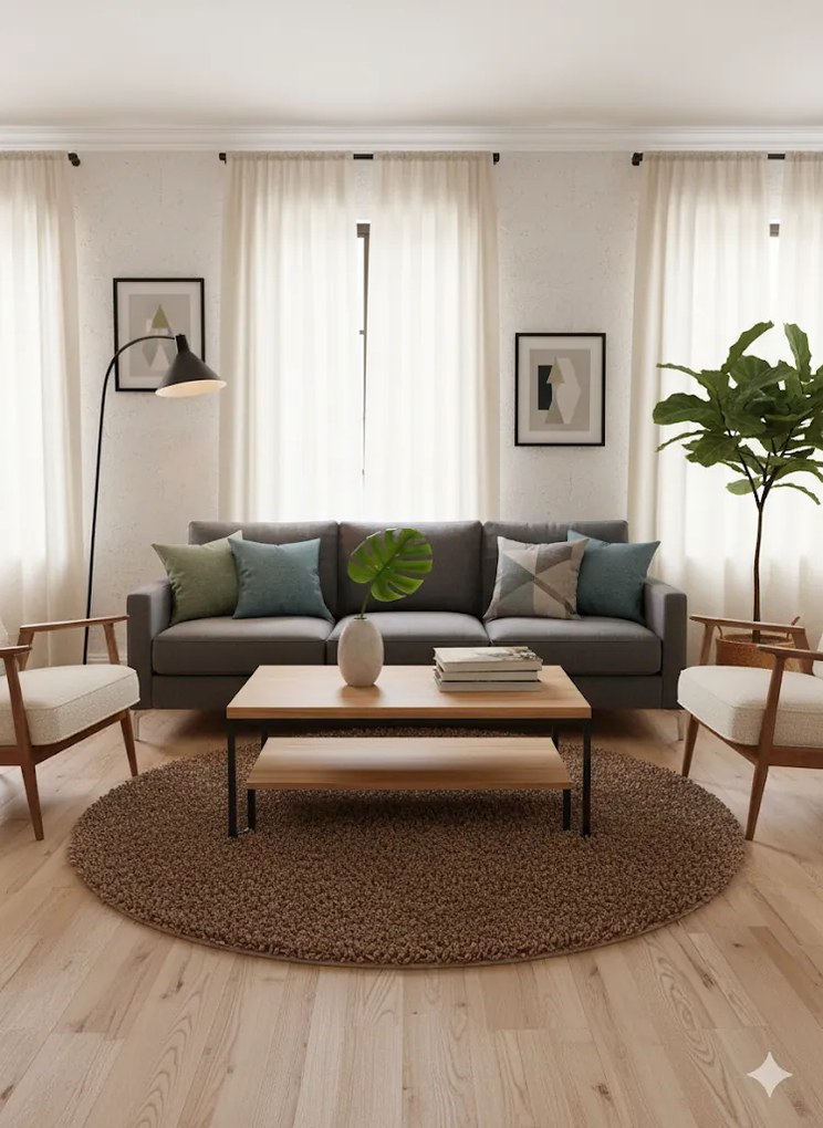 Dywan shaggy Best jednokolorowy cappuccino 160 cm x 160 cm koło