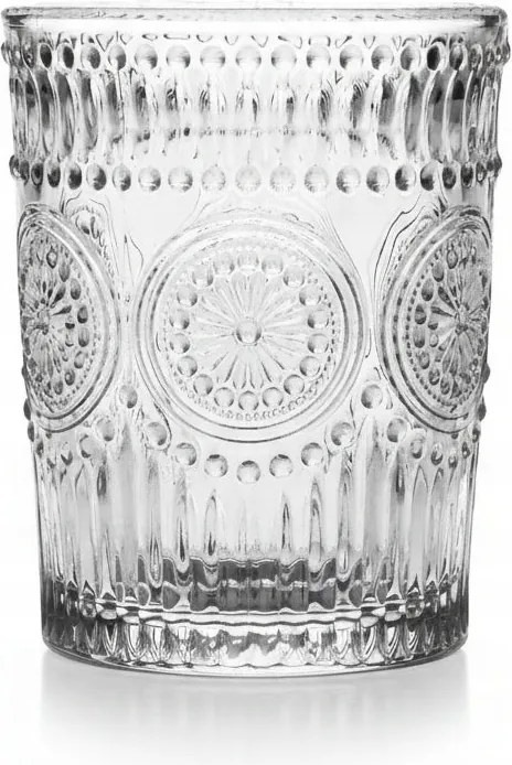 Szklanka 384 ml tłoczona przezroczysta Grube szkło vintage styl retro
