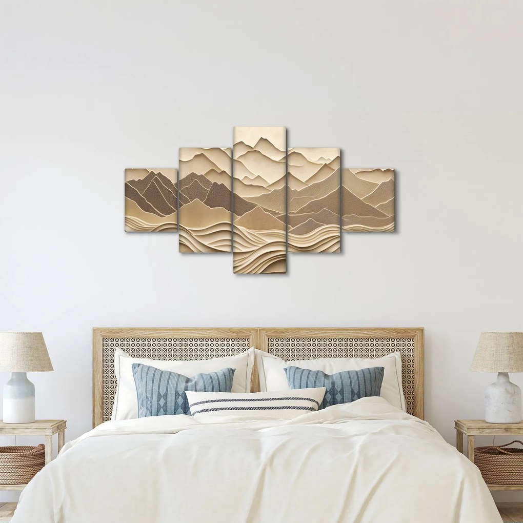Obraz - 3D linie gór (125x70 cm)