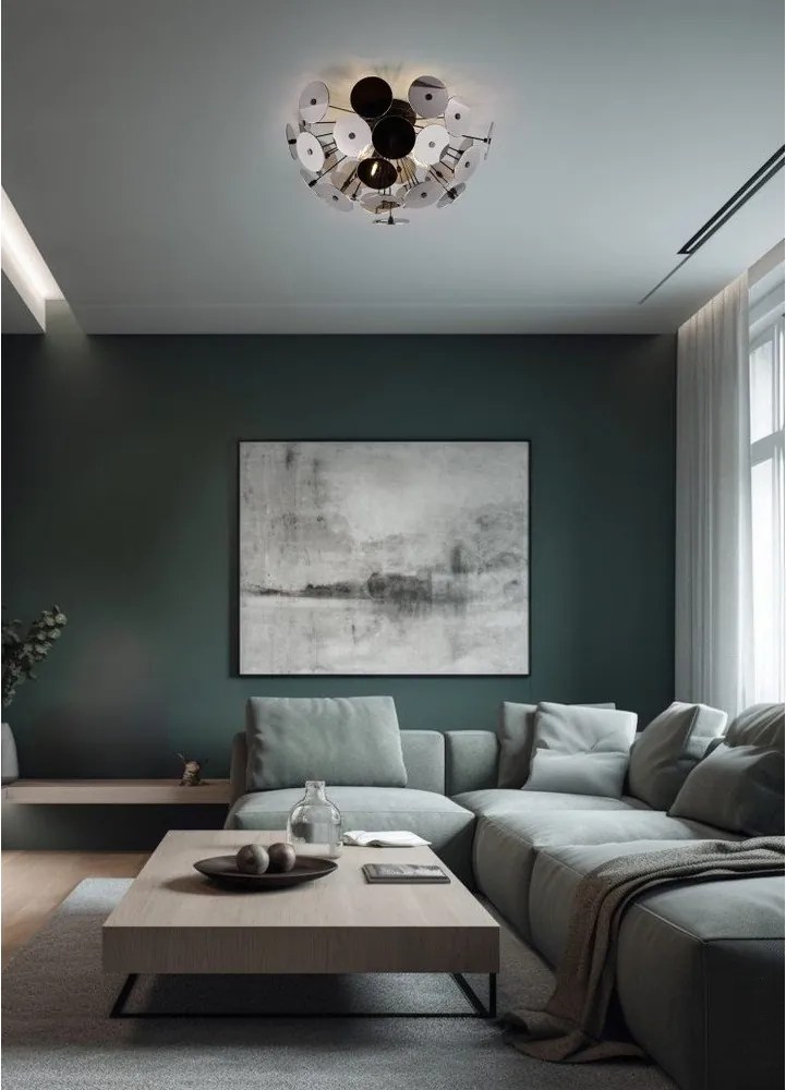 Lampa sufitowa w kolorze matowej czerni Discalgo – Trio