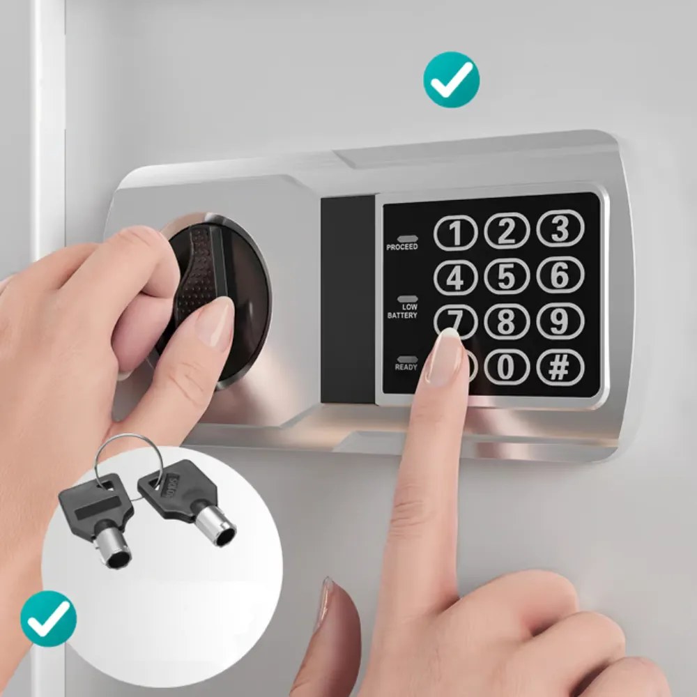 Elektroniczny sejf meblowy SAFETY, 31 x 20 x 20cm, srebrna Deuba