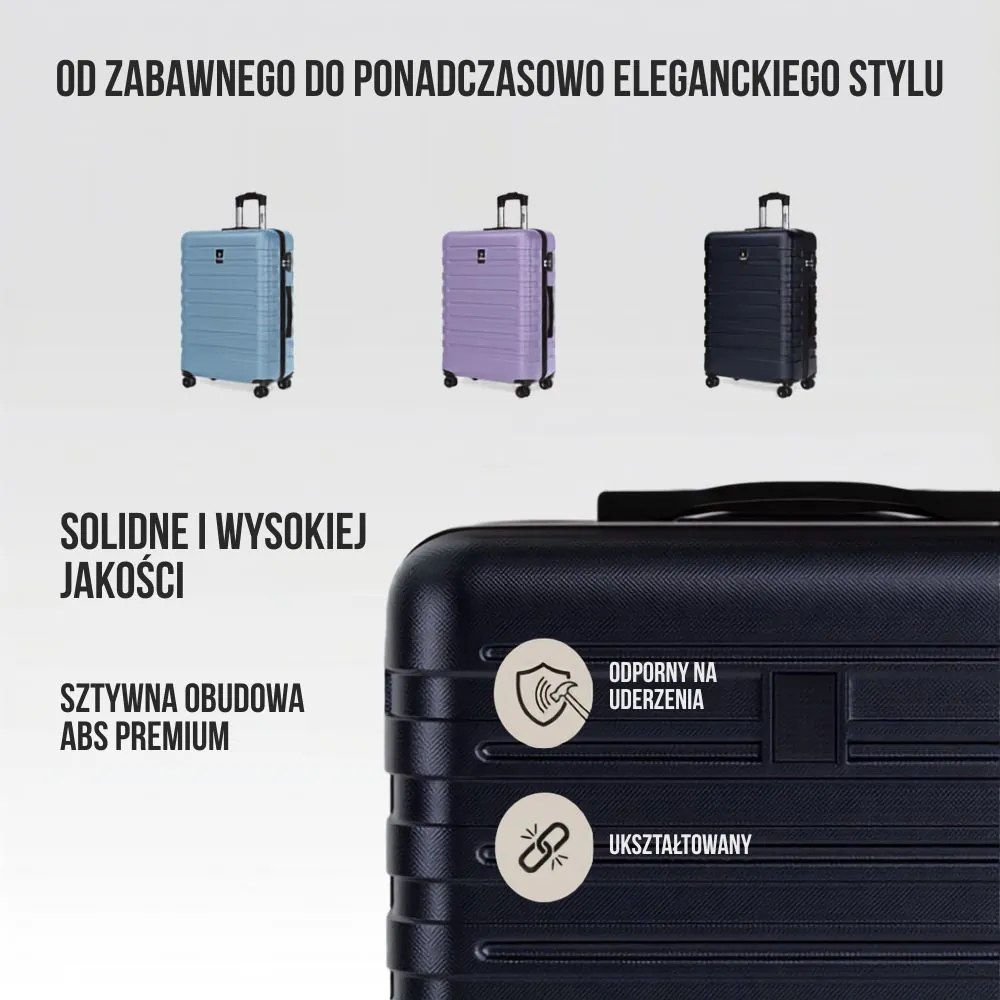 Zestaw walizek podróżnych NEW YORK, 3-elementowy, ABS, ciemnoniebieski Deuba