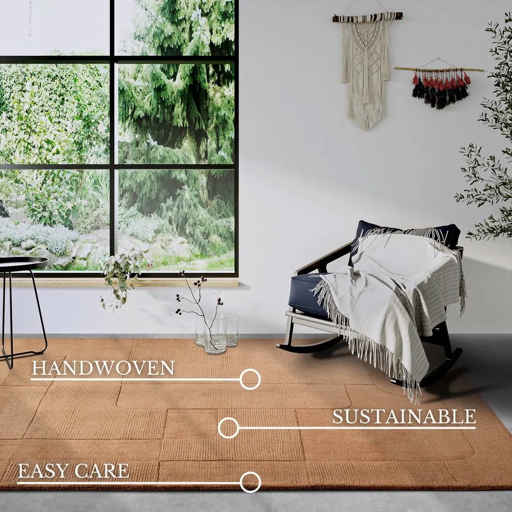 Brązowy wełniany dywan tkany ręcznie 80x150 cm Charlotte – Villeroy&amp;Boch